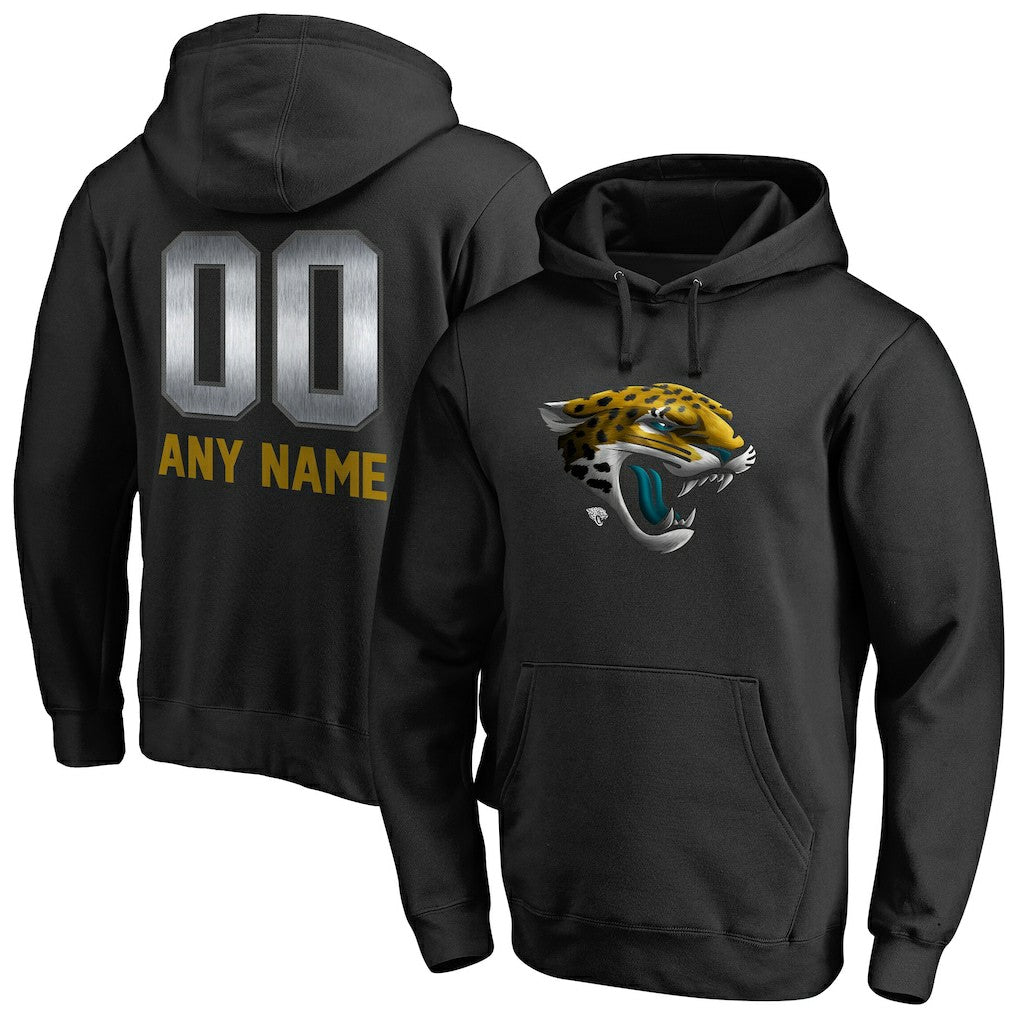 Jacksonville Jaguars Personalized Midnight Mascot Pullover Hoodie Black - NFL