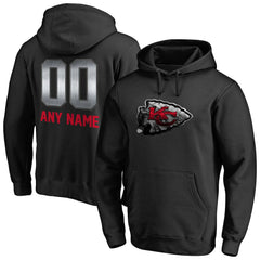 Kansas City Chiefs Personalized Midnight Mascot Pullover Hoodie Black - NFL