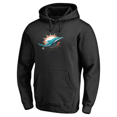 Miami Dolphins Personalized Midnight Mascot Pullover Hoodie Black - NFL