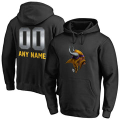 Minnesota Vikings Personalized Midnight Mascot Pullover Hoodie Black - NFL