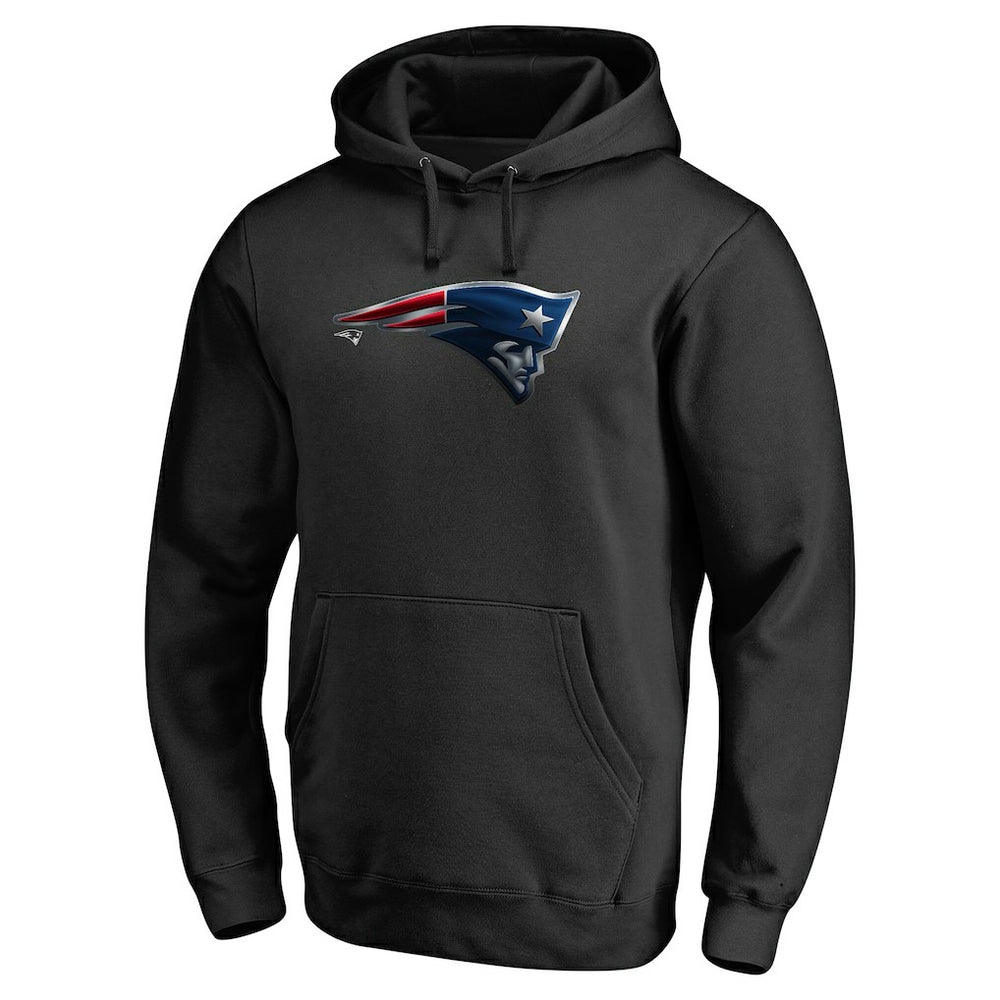 New England Patriots Personalized Midnight Mascot Pullover Hoodie Black - NFL