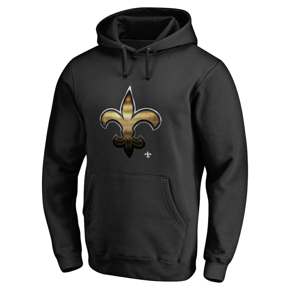 New Orleans Saints Personalized Midnight Mascot Pullover Hoodie Black - NFL