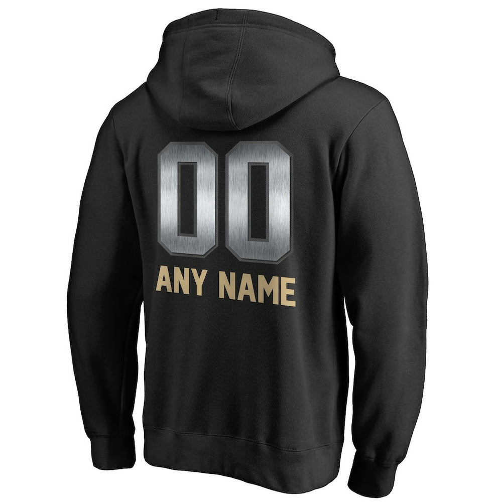 New Orleans Saints Personalized Midnight Mascot Pullover Hoodie Black - NFL