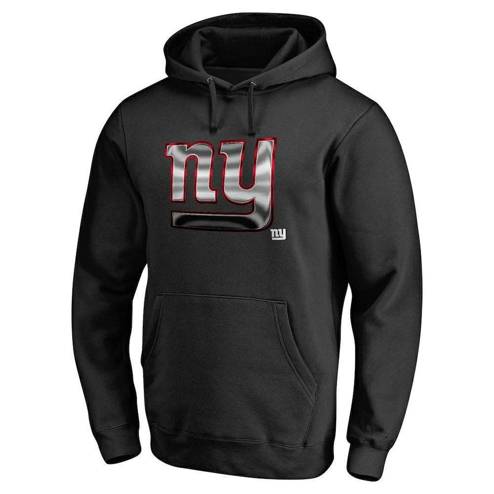 New York Giants Personalized Midnight Mascot Pullover Hoodie Black - NFL