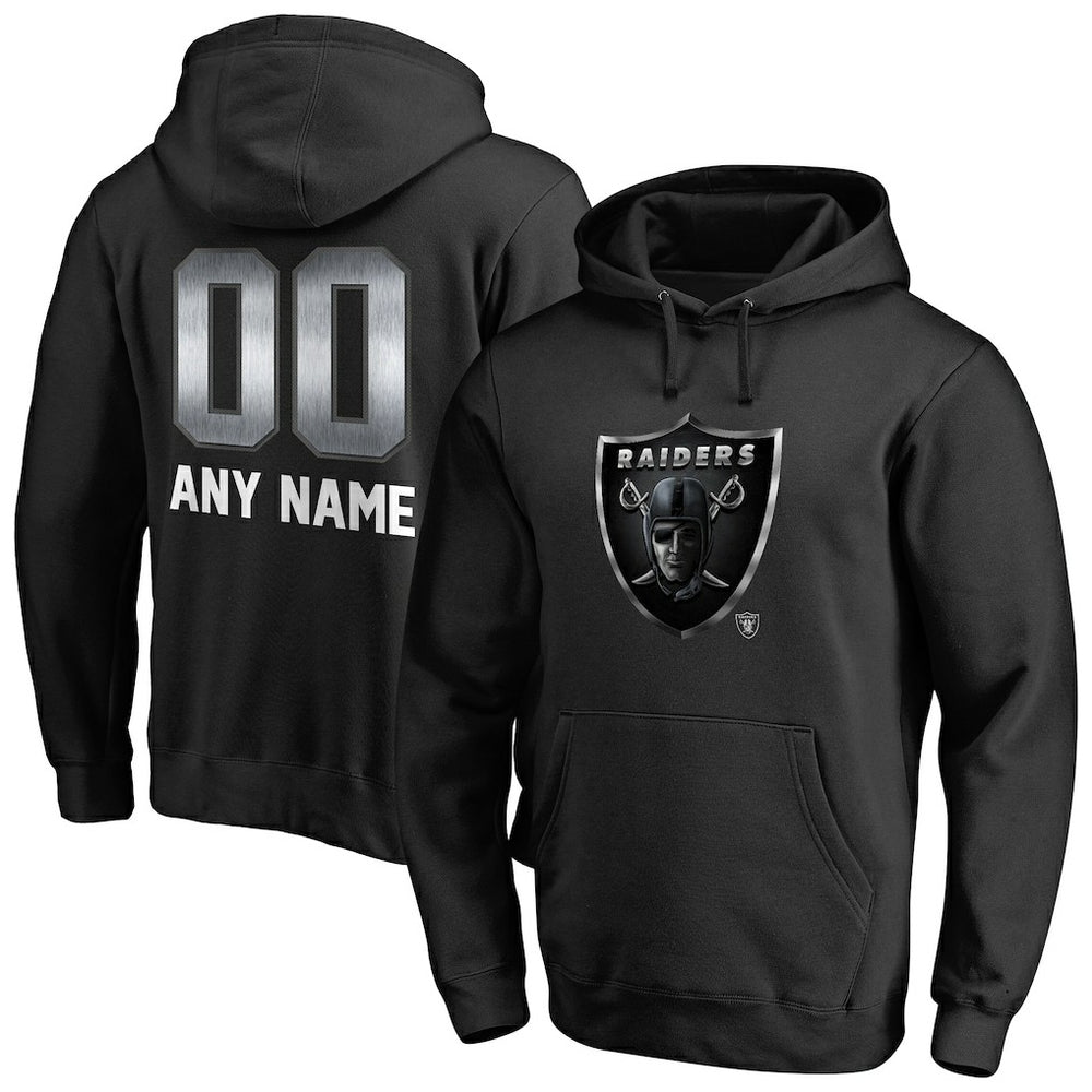 Las Vegas Raiders Personalized Midnight Mascot Pullover Hoodie Black - NFL