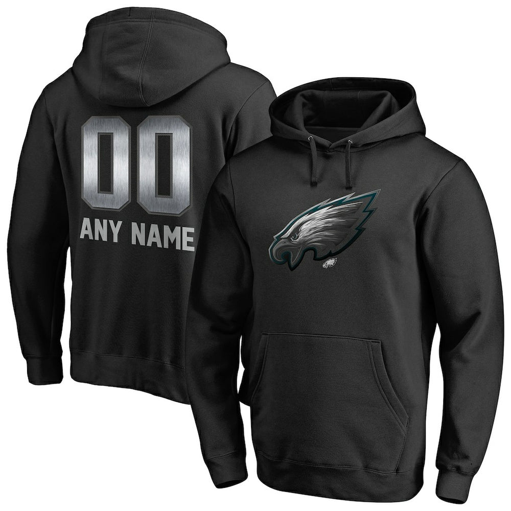 Philadelphia Eagles Personalized Midnight Mascot Pullover Hoodie Black - NFL