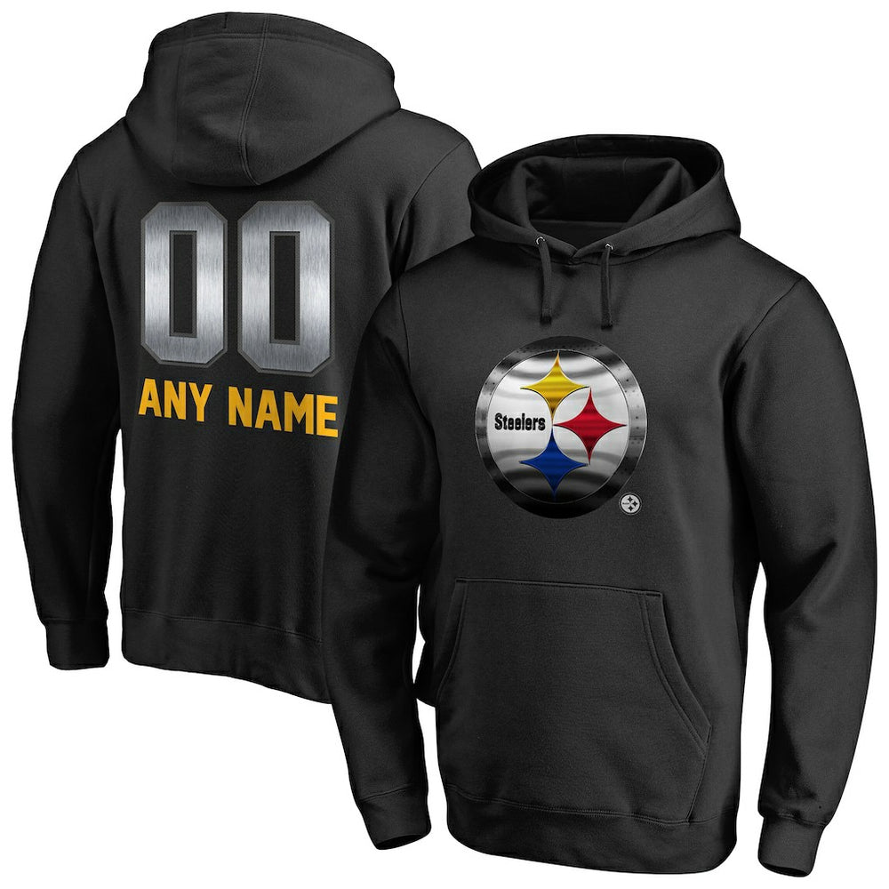 Pittsburgh Steelers Personalized Midnight Mascot Pullover Hoodie Black - NFL