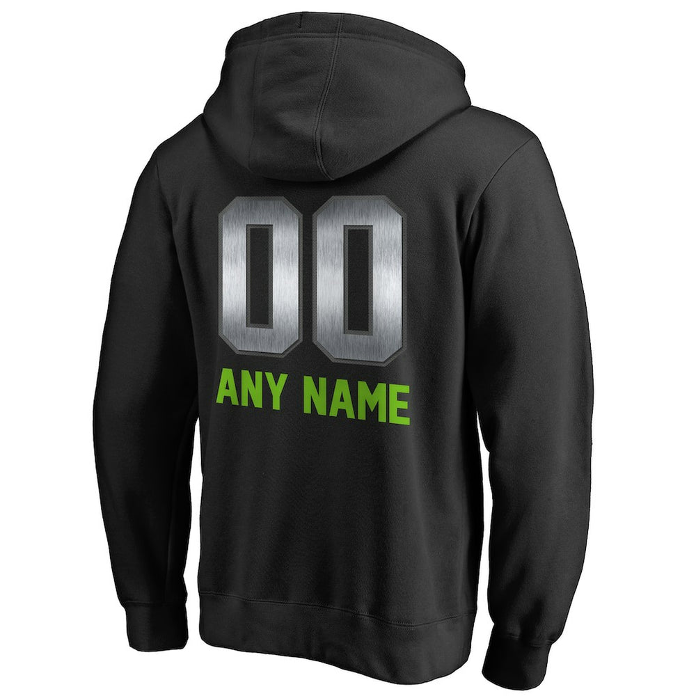 Seattle Seahawks Personalized Midnight Mascot Pullover Hoodie Black - NFL