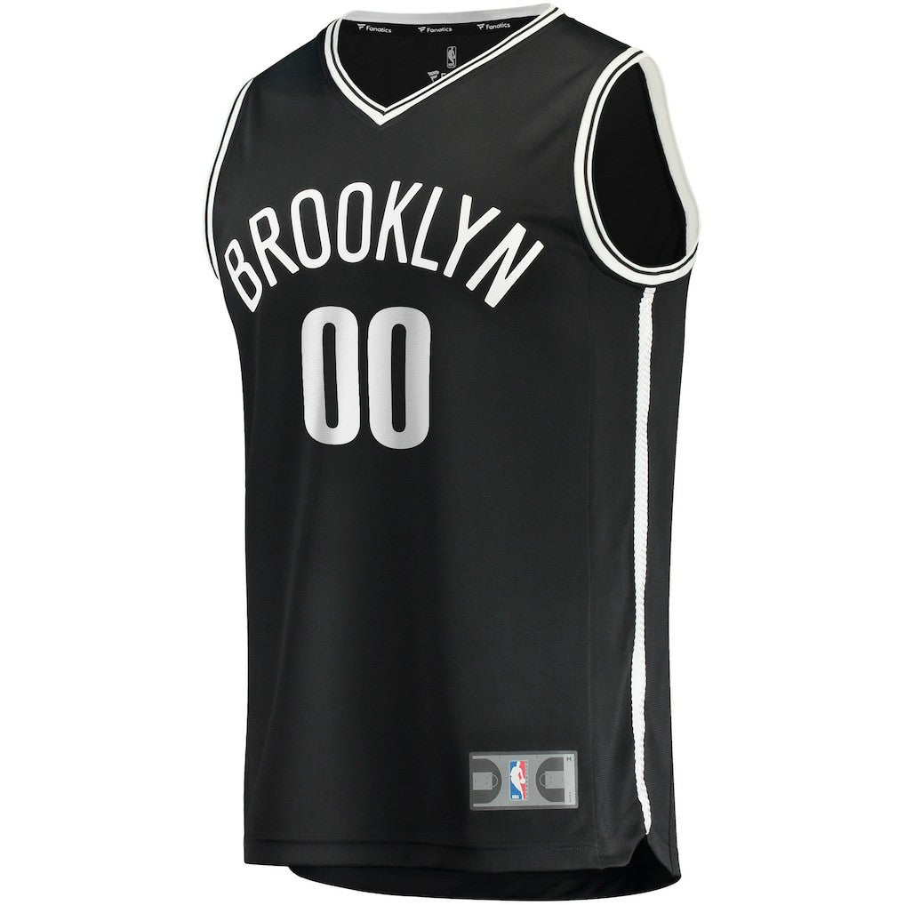 Fanatics - Brooklyn Nets Youth Fast Break Custom Replica Jersey Black - Icon Edition