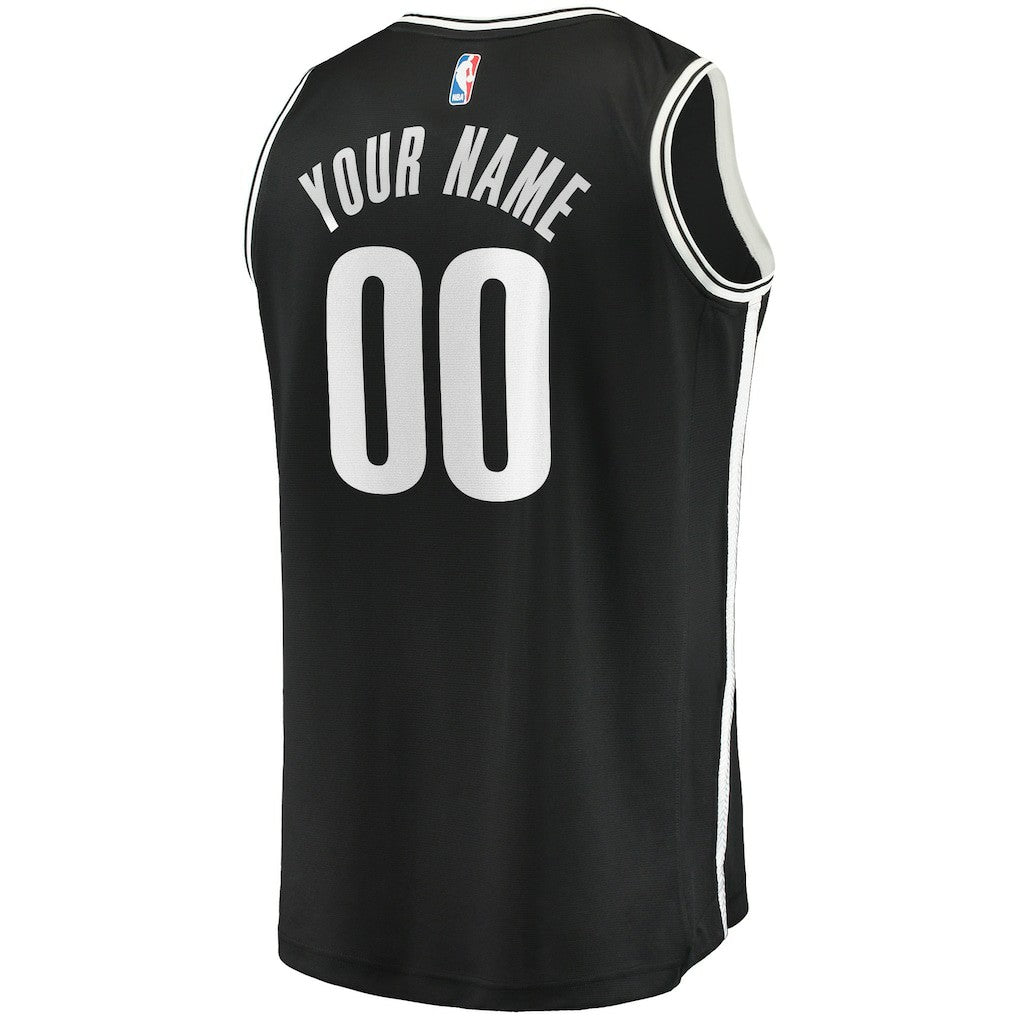 Fanatics - Brooklyn Nets Youth Fast Break Custom Replica Jersey Black - Icon Edition