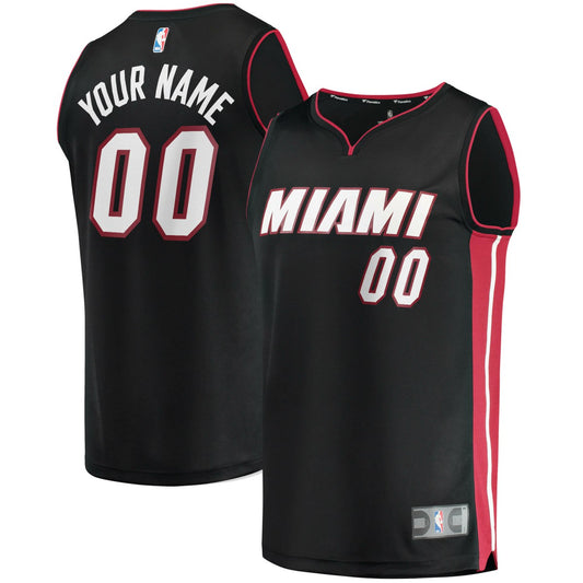 Miami Heat Youth Fast Break Custom Replica Jersey Black - Icon Edition | NBA Jerseys