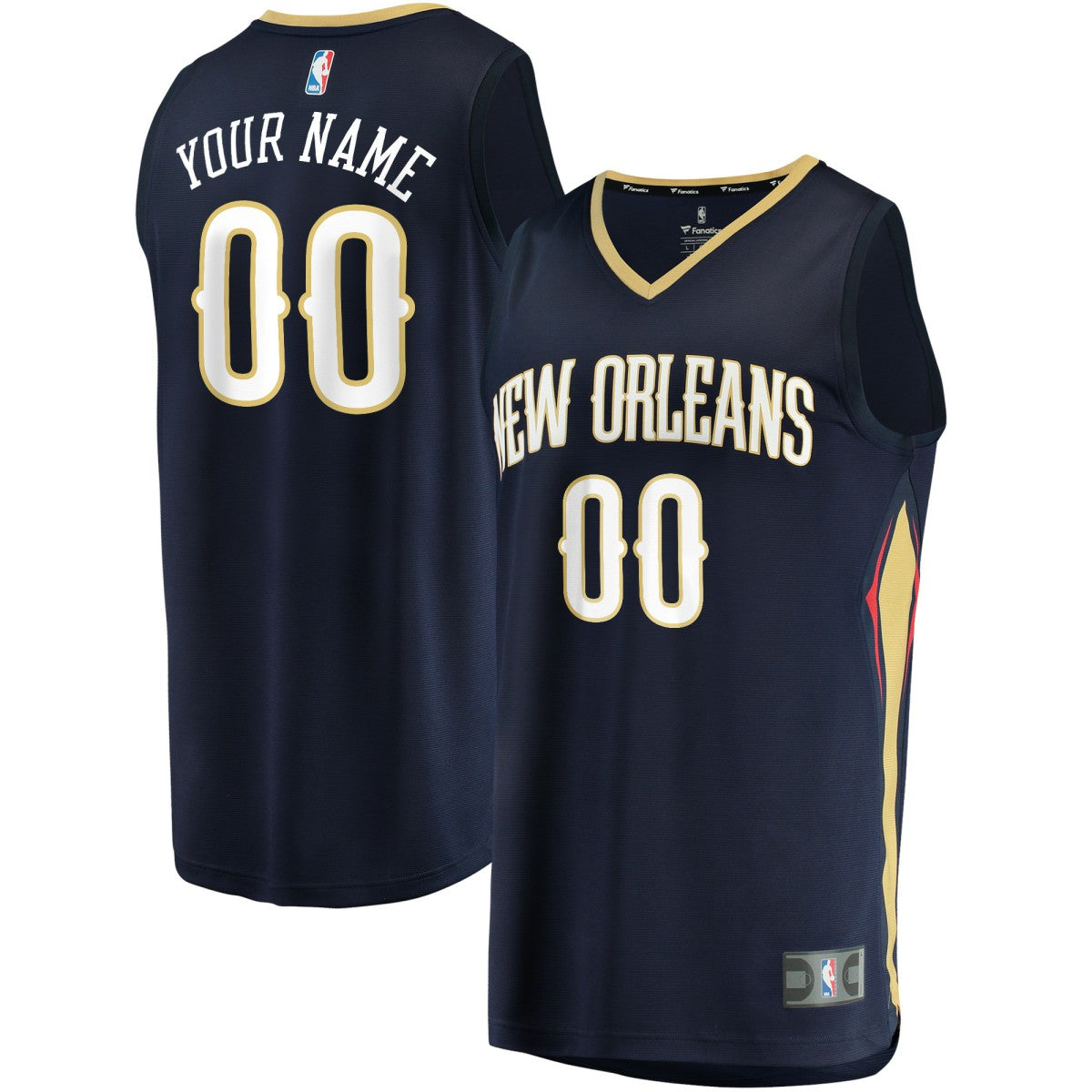 Fanatics - New Orleans Pelicans Youth Fast Break Custom Jersey - Navy - Icon Edition
