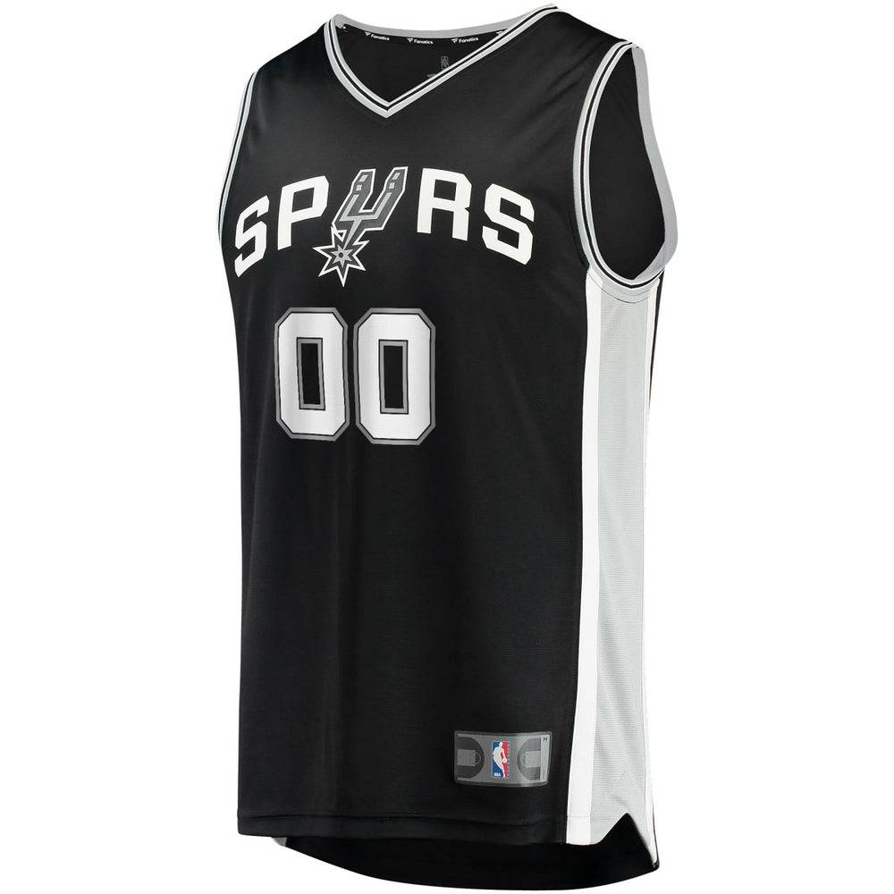 Fanatics - San Antonio Spurs Youth Fast Break Custom Replica Jersey Black - Icon Edition