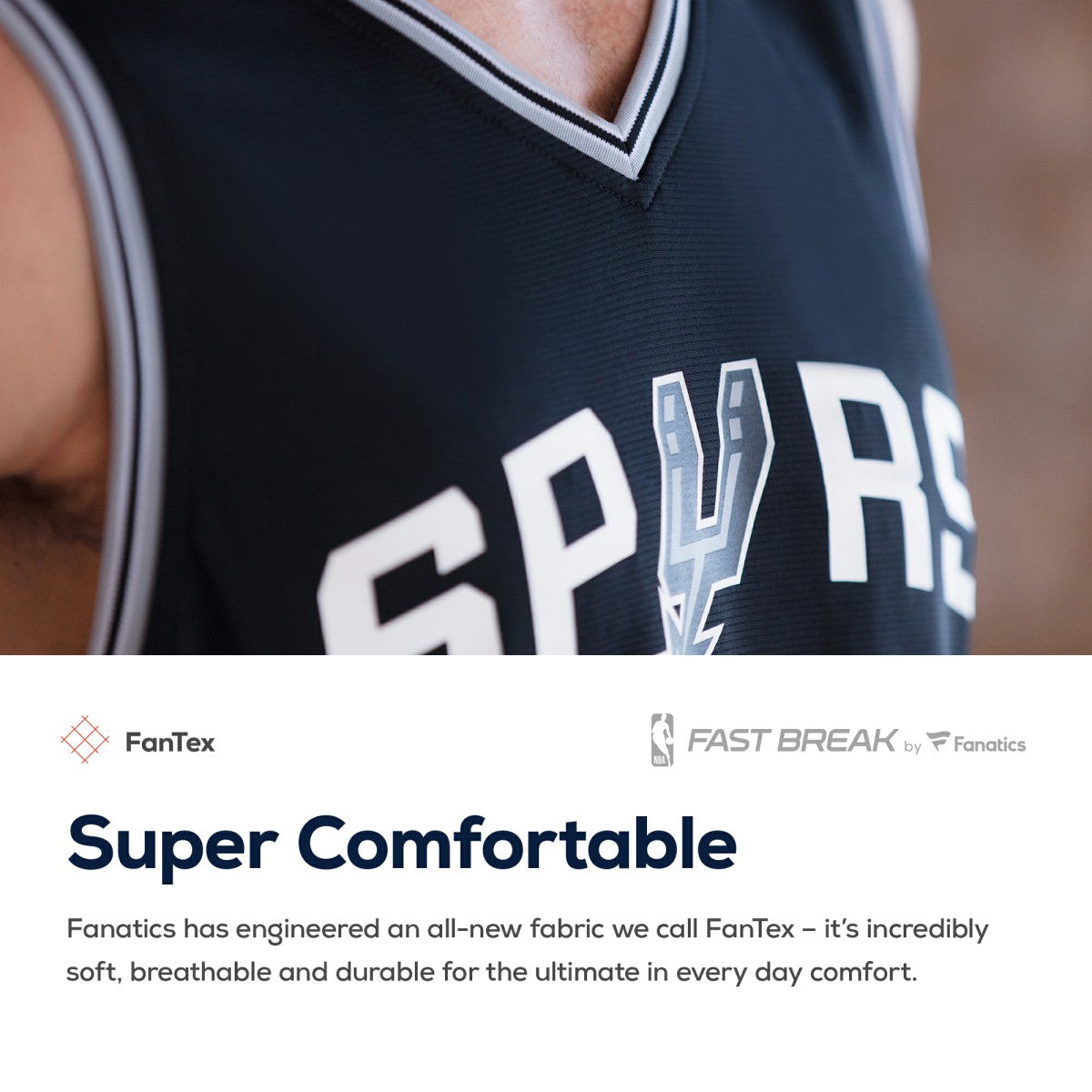 Fanatics - San Antonio Spurs Youth Fast Break Custom Replica Jersey Black - Icon Edition