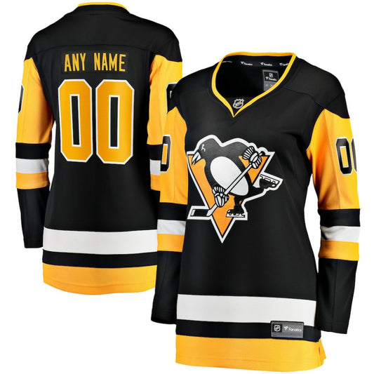 Pittsburgh Penguins Fanatics Women's Home Breakaway Custom Jersey - Black | NHL Jerseys