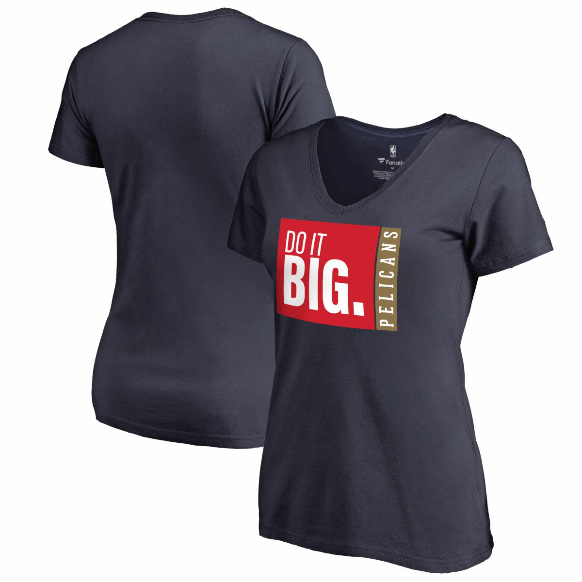 NBA - New Orleans Pelicans Women's Do It Big V-Neck T-Shirt - Navy