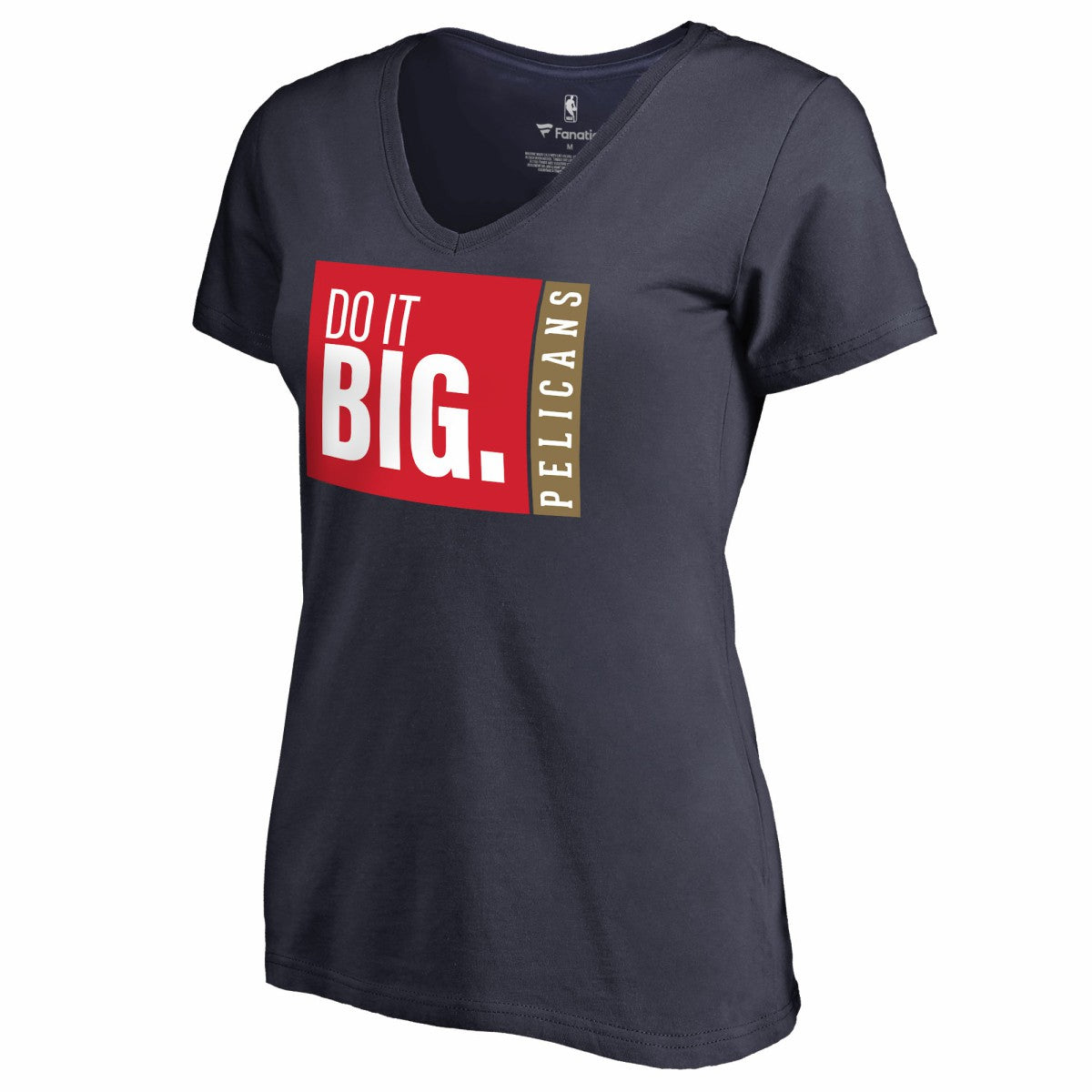 NBA - New Orleans Pelicans Women's Do It Big V-Neck T-Shirt - Navy