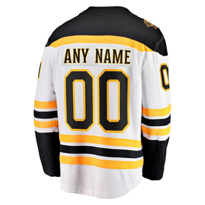 Boston Bruins Fanatics Away Breakaway Custom Jersey - White | NHL Jerseys