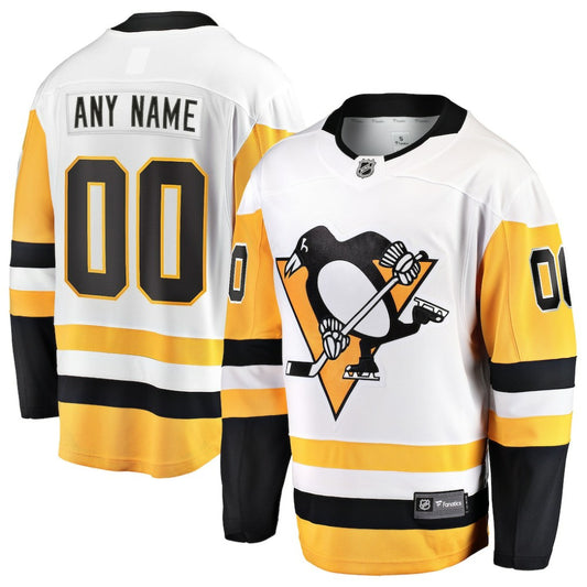 Pittsburgh Penguins Fanatics Away Breakaway Custom Jersey - White | NHL Jerseys