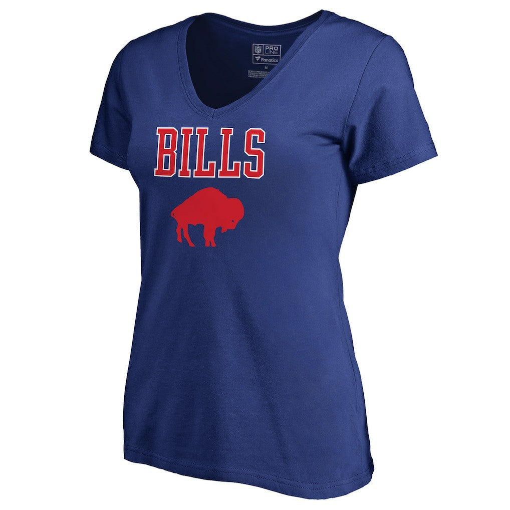 Buffalo Bills Women's Vintage Team Lockup V-Neck T-Shirt Royal - NFL