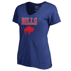 Buffalo Bills Women's Vintage Team Lockup V-Neck T-Shirt Royal - NFL