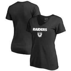 Las Vegas Raiders Women's Vintage Team Lockup V-Neck T-Shirt Black - NFL