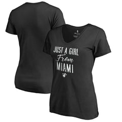NBA - Miami Heat Women's Just a Girl V-Neck T-Shirt - Black