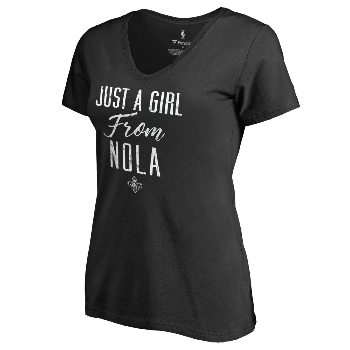 NBA - New Orleans Pelicans Women's Just a Girl V-Neck T-Shirt - Black
