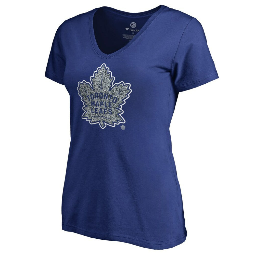 Toronto Maple Leafs - Women's Static Logo V-Neck T-Shirt Royal