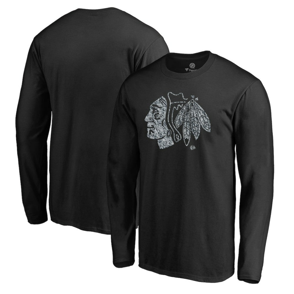 Chicago Blackhawks Static Logo Long Sleeve T-Shirt Black