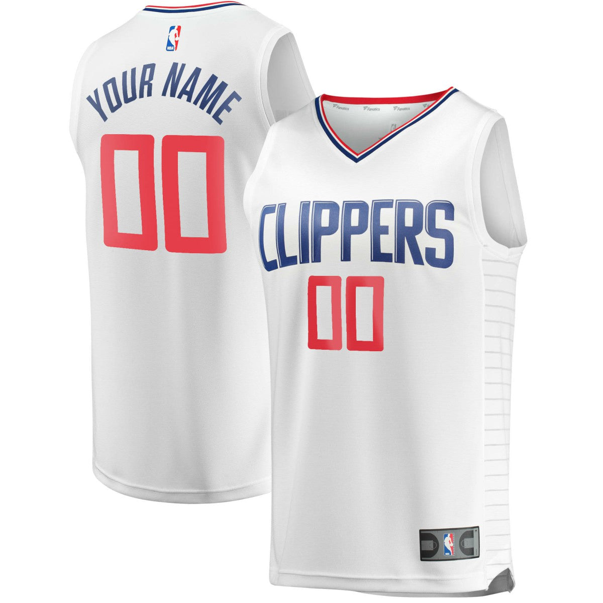 LA Clippers Youth Fast Break Custom Replica Jersey White - Association Edition | NBA Jerseys