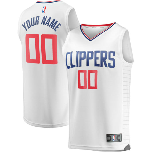 LA Clippers Youth Fast Break Custom Replica Jersey White - Association Edition | NBA Jerseys