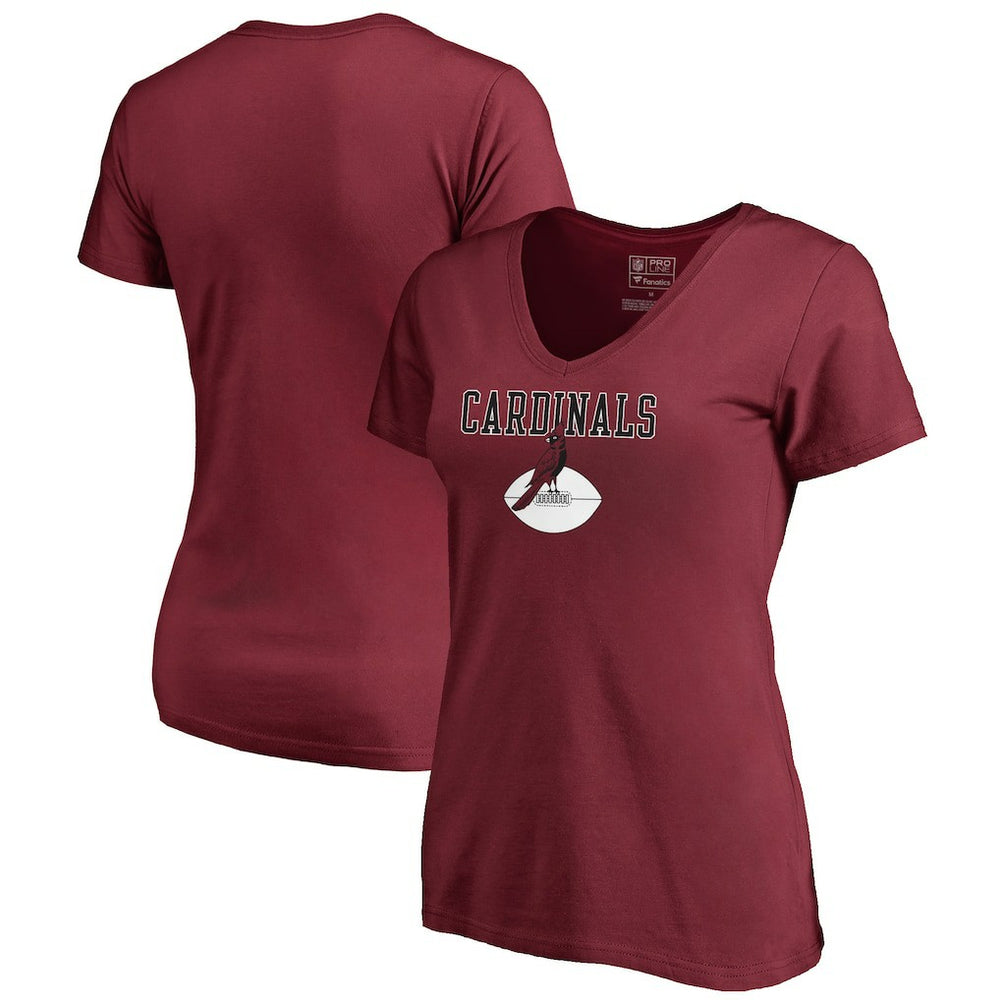 Arizona Cardinals Women's Vintage Team Lockup V-Neck T-Shirt Cardinal - NFL