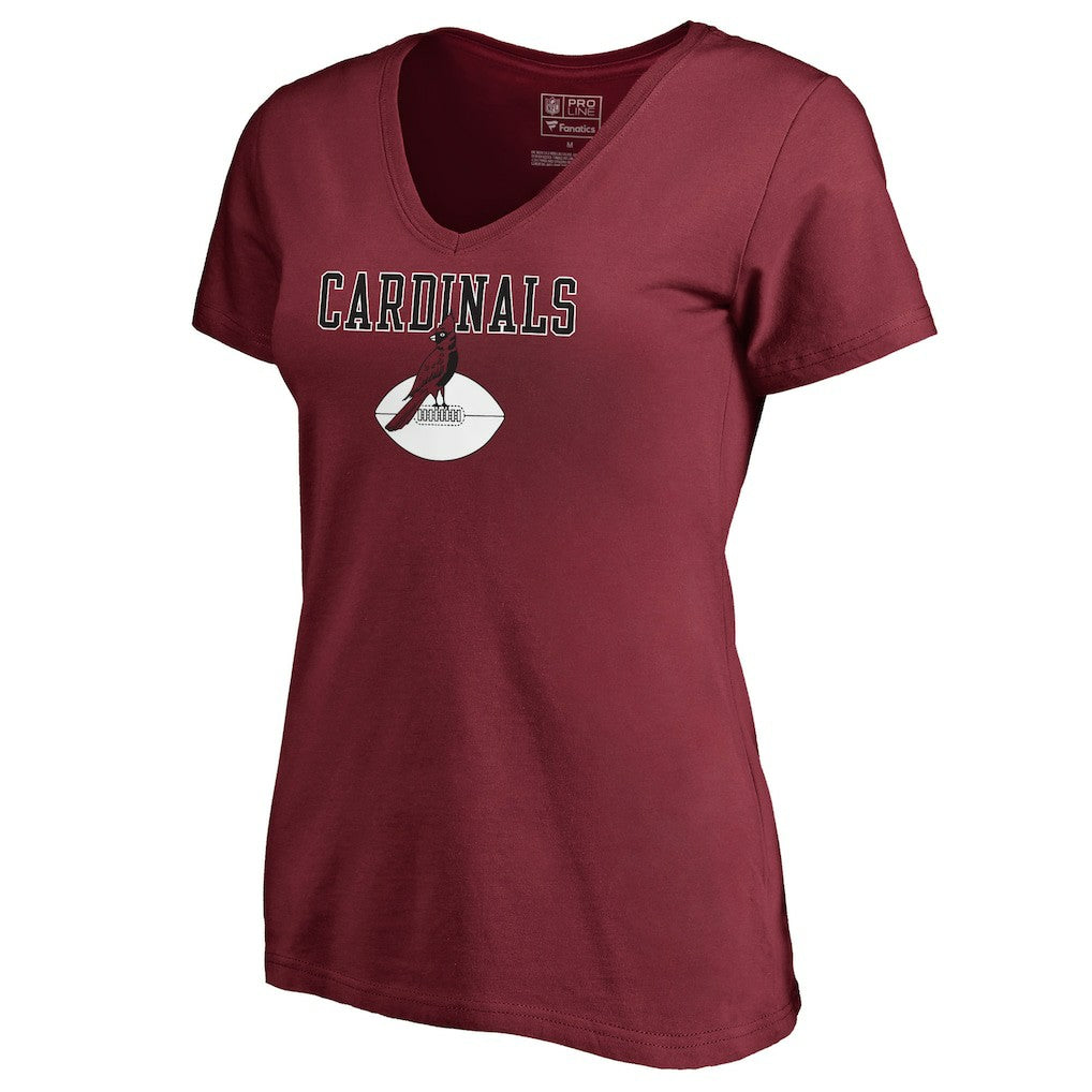 Arizona Cardinals Women's Vintage Team Lockup V-Neck T-Shirt Cardinal - NFL