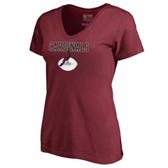 Arizona Cardinals Women's Vintage Team Lockup V-Neck T-Shirt Cardinal - NFL