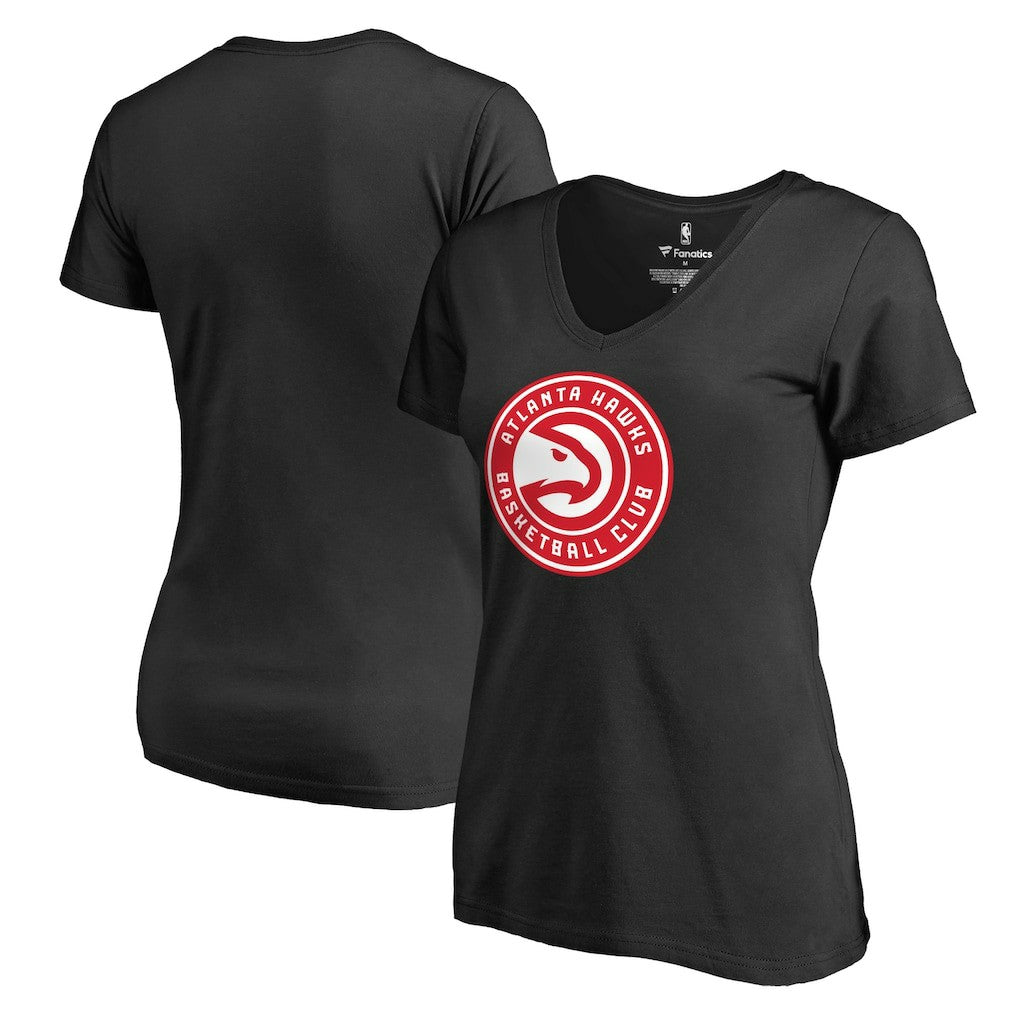 NBA - Atlanta Hawks Women's Primary Logo V-Neck T-Shirt - Black