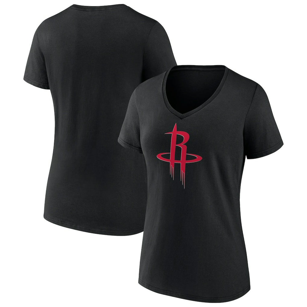 NBA - Houston Rockets Women's Primary Logo V-Neck T-Shirt - Black