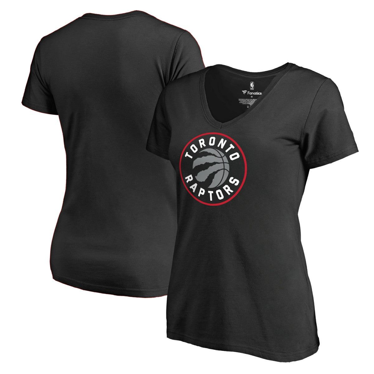 NBA - Toronto Raptors Women's Primary Logo V-Neck T-Shirt - Black