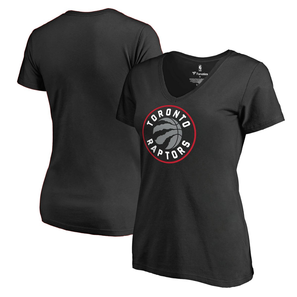 NBA - Toronto Raptors Women's Primary Logo V-Neck T-Shirt - Black