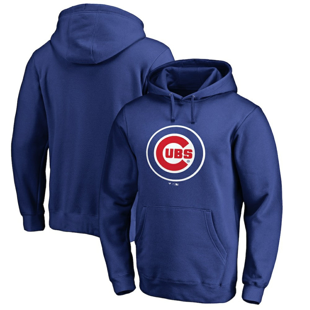 Chicago Cubs Official Wordmark Fitted Pullover Hoodie Lifestyle
