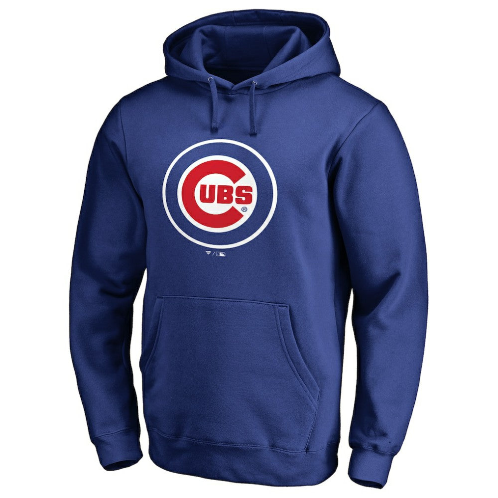 Chicago Cubs Official Wordmark Fitted Pullover Hoodie Lifestyle
