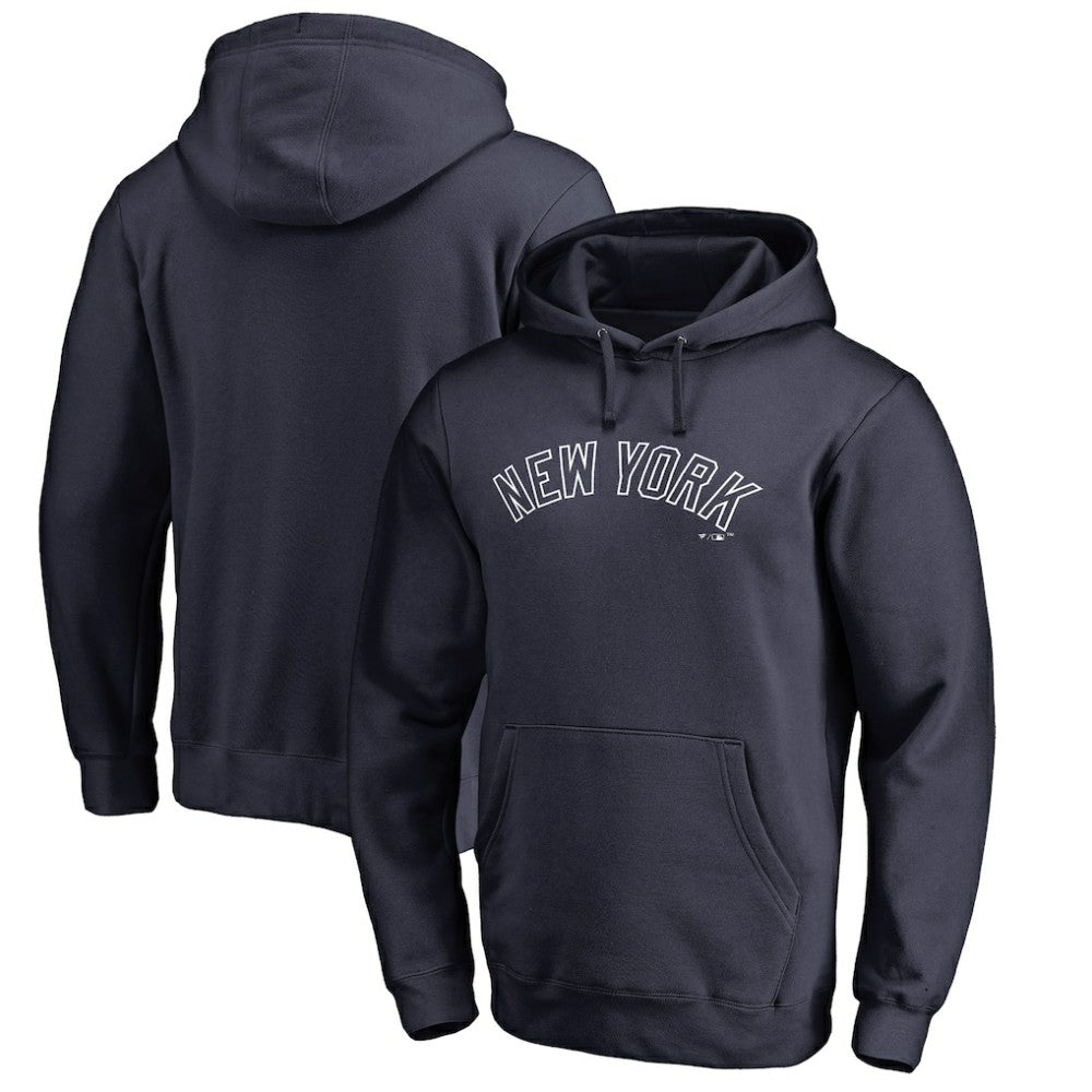 New York Yankees Official Wordmark Fitted Pullover Hoodie Lifestyle