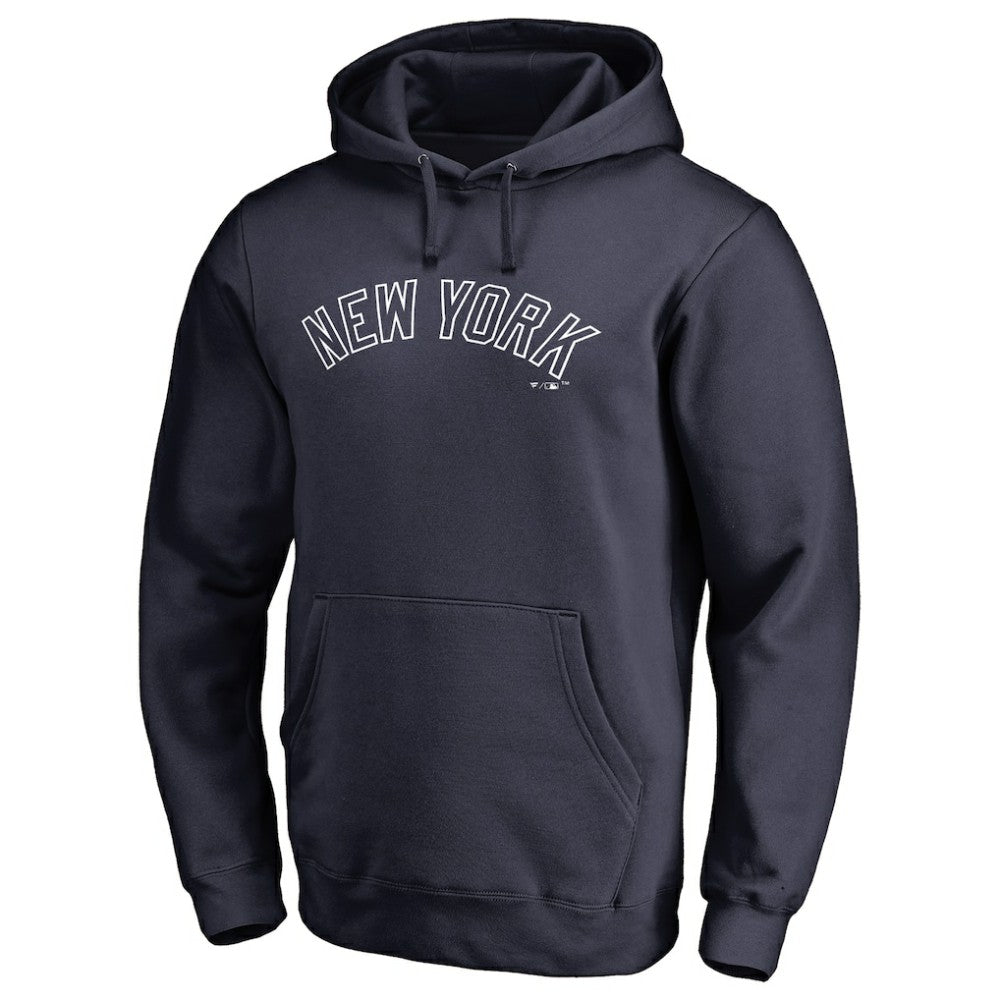 New York Yankees Official Wordmark Fitted Pullover Hoodie Lifestyle