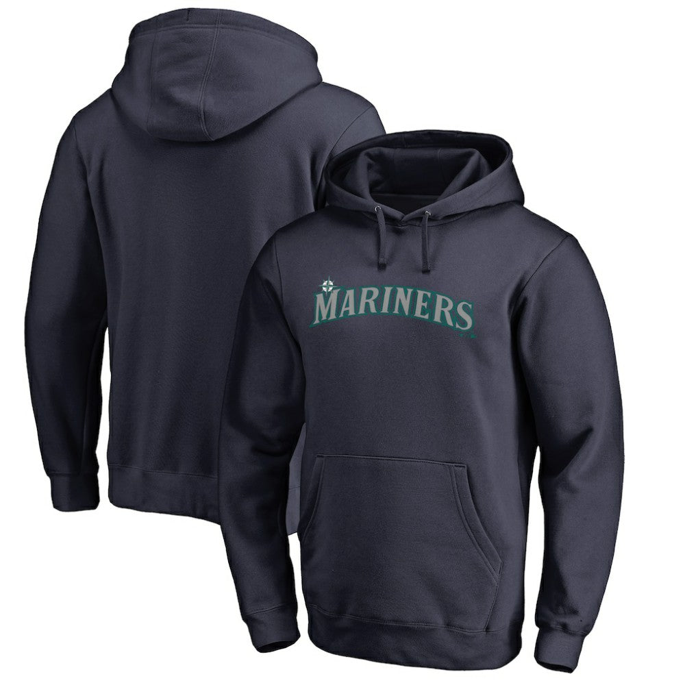 Seattle Mariners Official Wordmark Fitted Pullover Hoodie Clearance