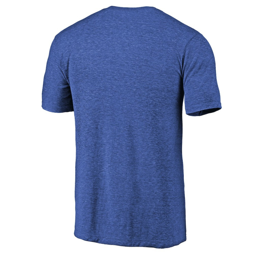 New York Islanders - Throwback Vintage Logo Tri-Blend T-Shirt Royal