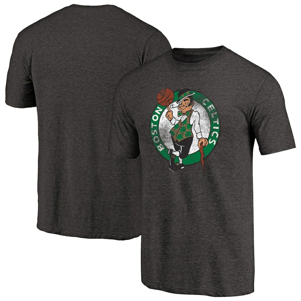 NBA - Boston Celtics Distressed Logo Tri-Blend T-Shirt - Black