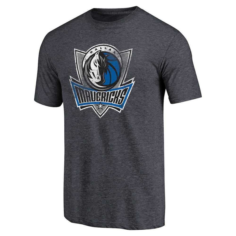 NBA - Dallas Mavericks Distressed Logo Tri-Blend T-Shirt - Navy