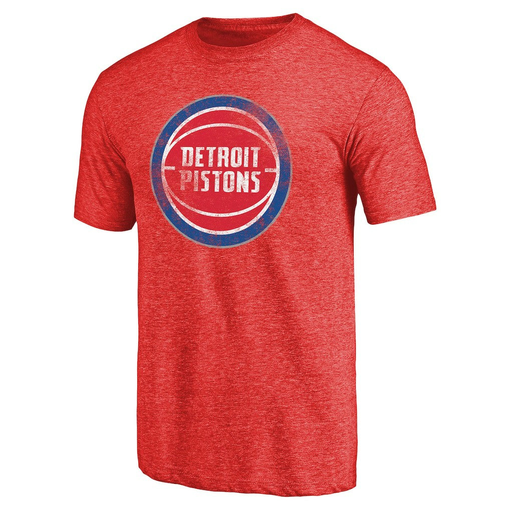 NBA - Detroit Pistons Distressed Logo Tri-Blend T-Shirt - Red