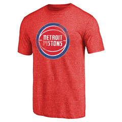 NBA - Detroit Pistons Distressed Logo Tri-Blend T-Shirt - Red
