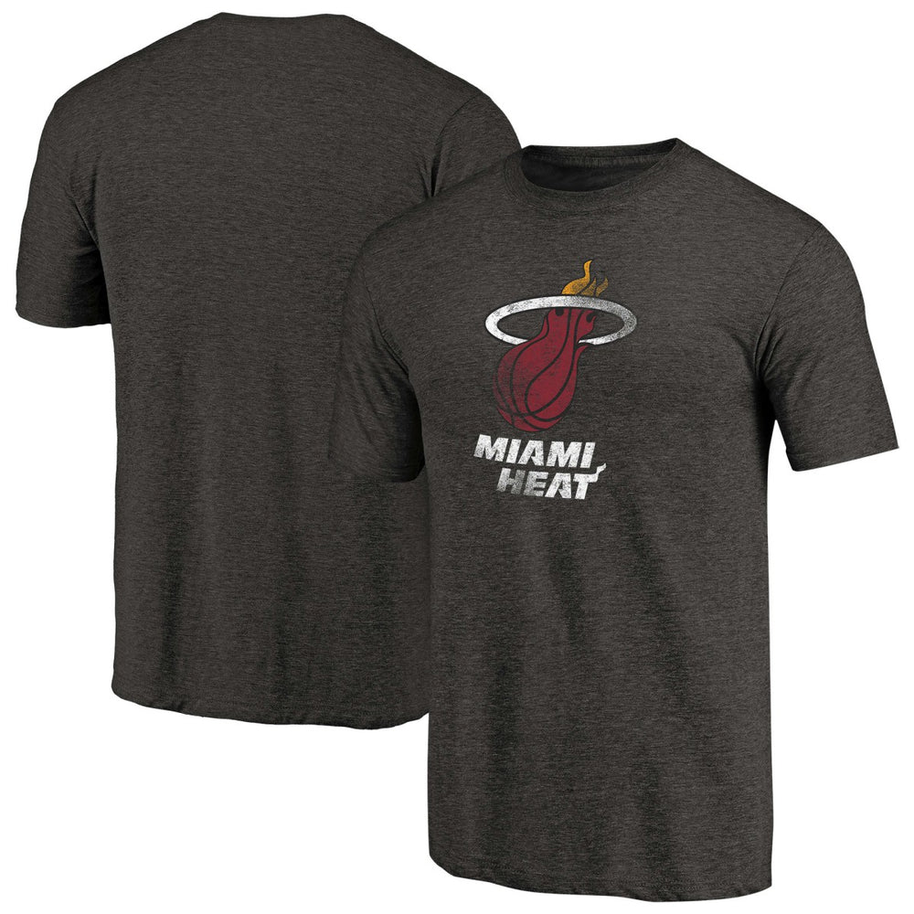 NBA - Miami Heat Distressed Logo Tri-Blend T-Shirt - Black
